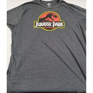 Jurassic World Men's Jurassic Park Logo Gray Short Sleeve T-shirt Size XXLT